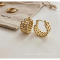 Pendientes de joyería de oro de moda Pendientes geométricos de doble capa Joyería de acero inoxidable